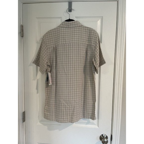 NWT Marmot Eldridge Check Short-Sleeve Recycled Materials Woven Shirt - Moonbeam - Picture 4 of 8